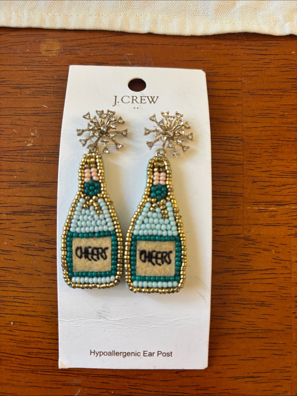 J. Crew Gold-Tone Champagne Bottle Earrings